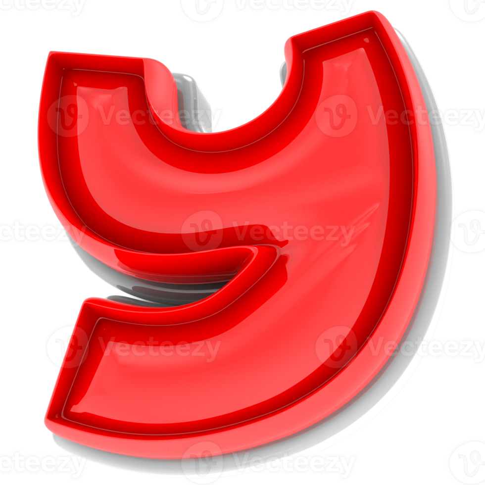 Red Y 3d Text Render png