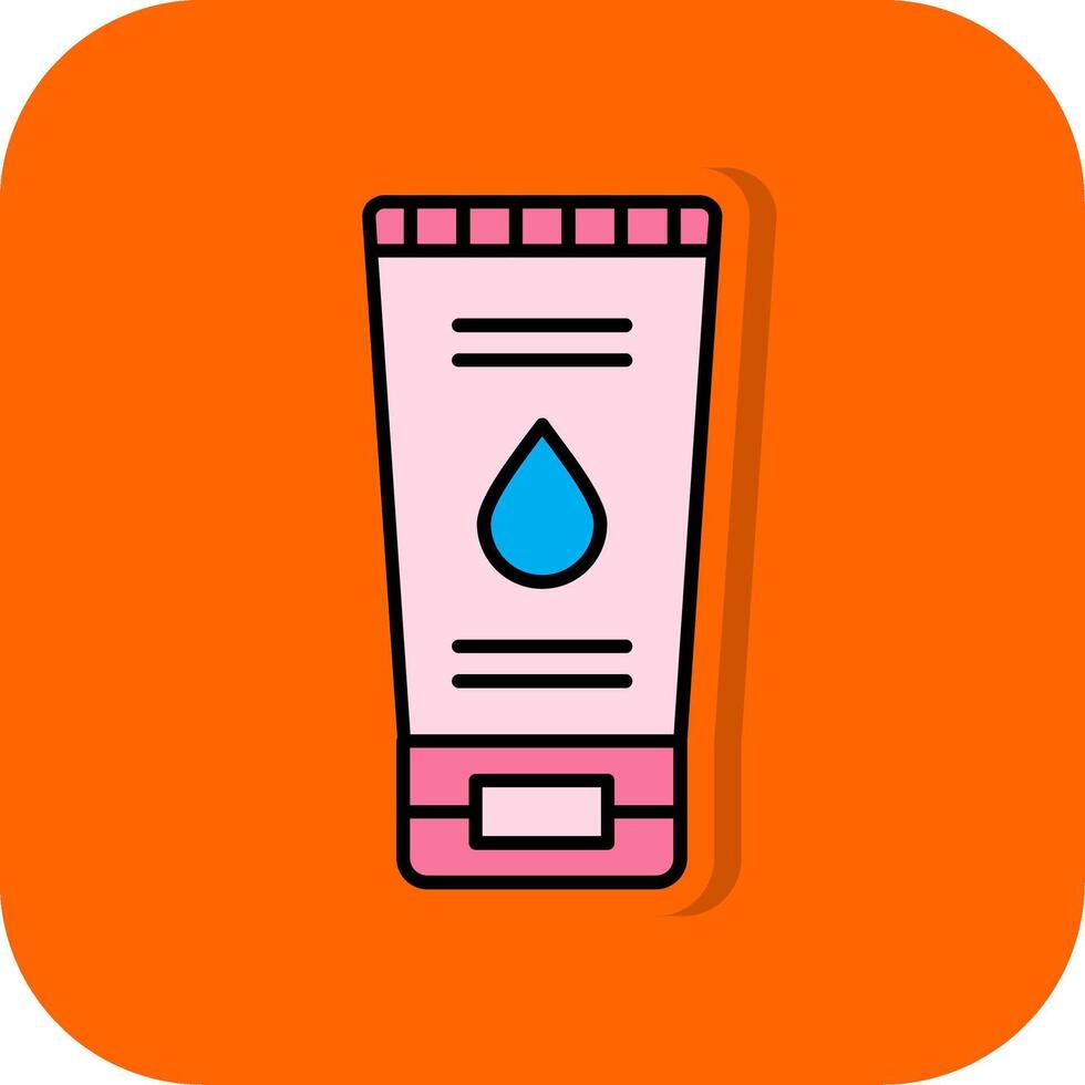 Face Wash Filled Orange background Icon vector