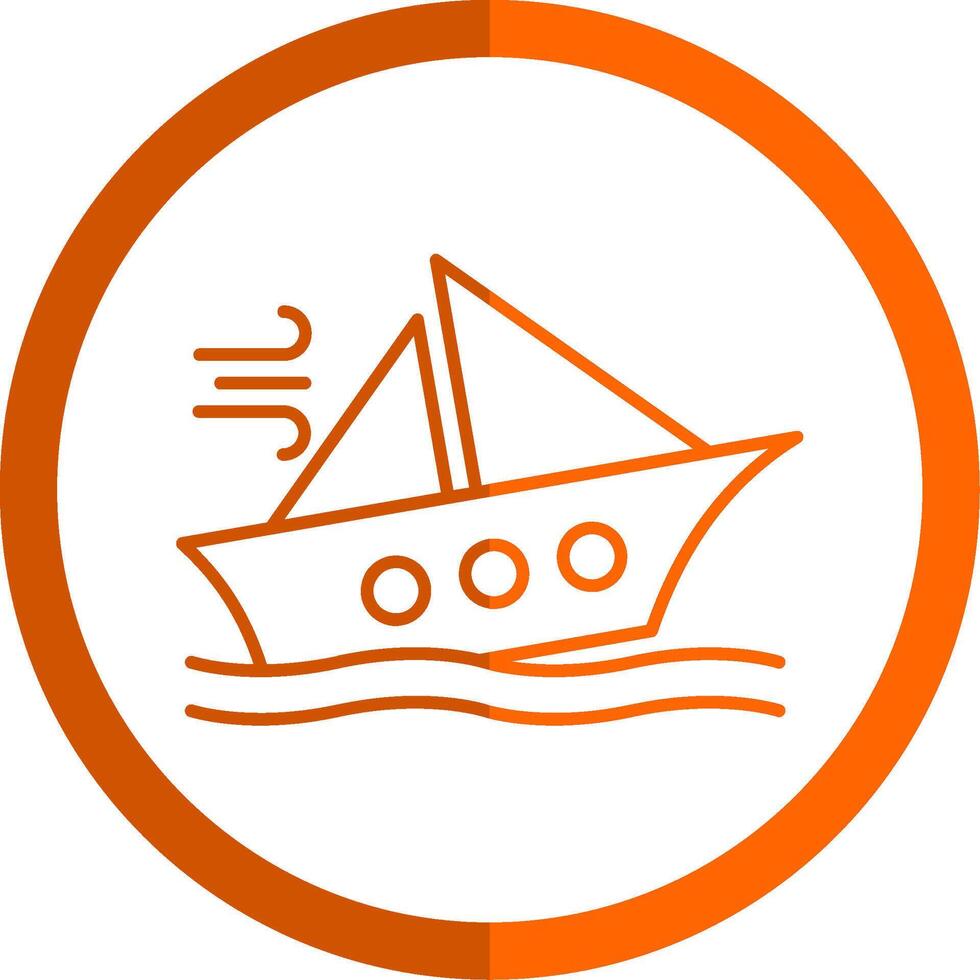 Shipwreck Line Orange Circle Icon vector