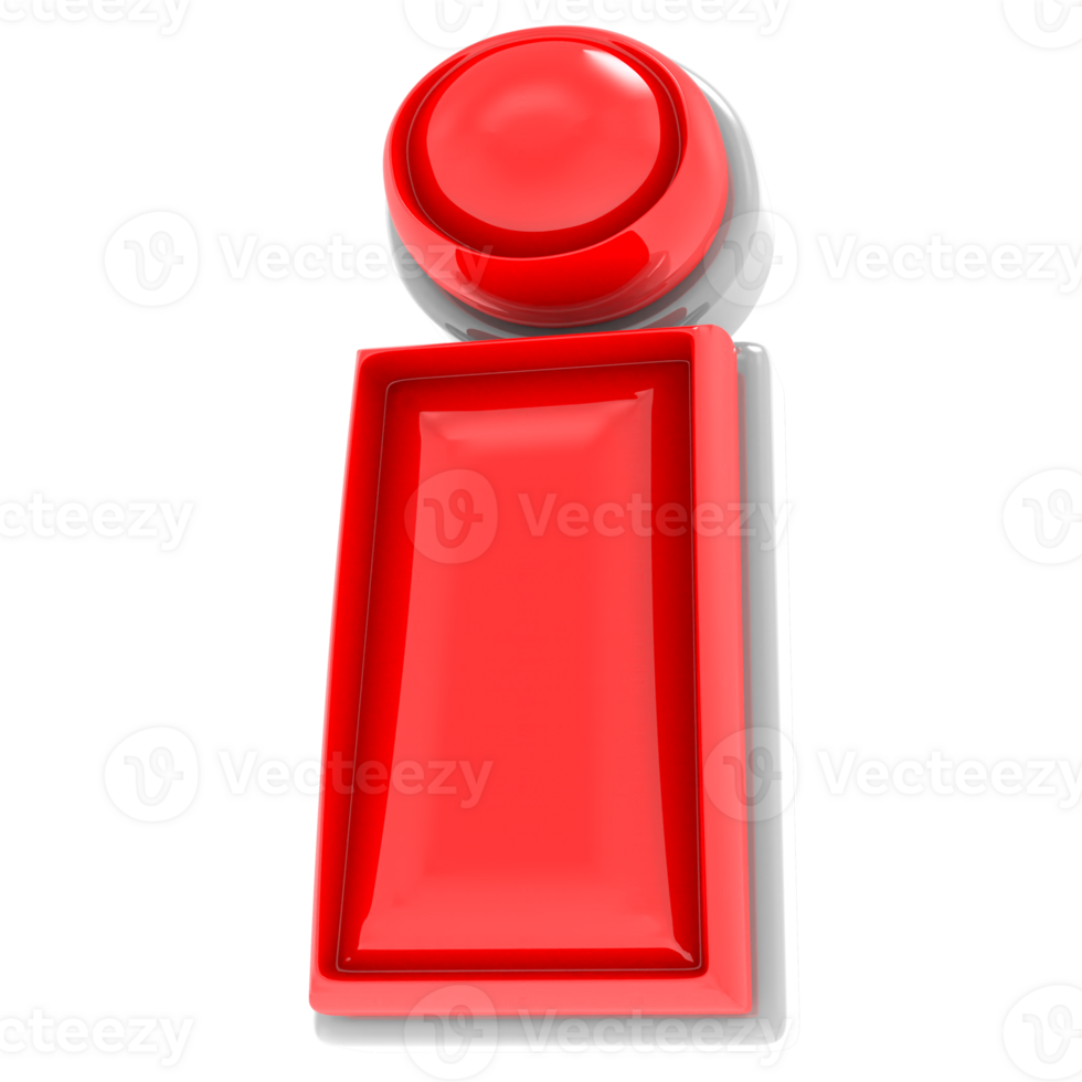 Red I 3d Text Render png