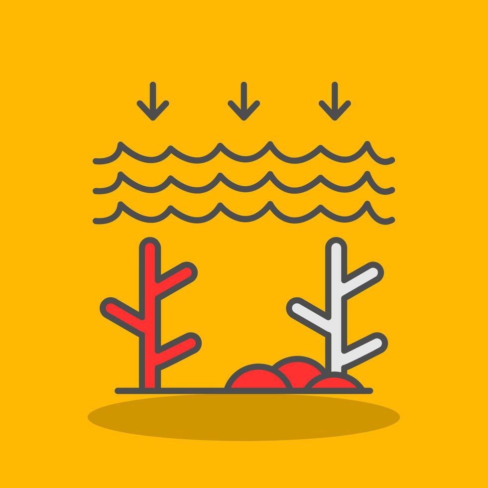 Ocean Acidity Filled Shadow Icon vector