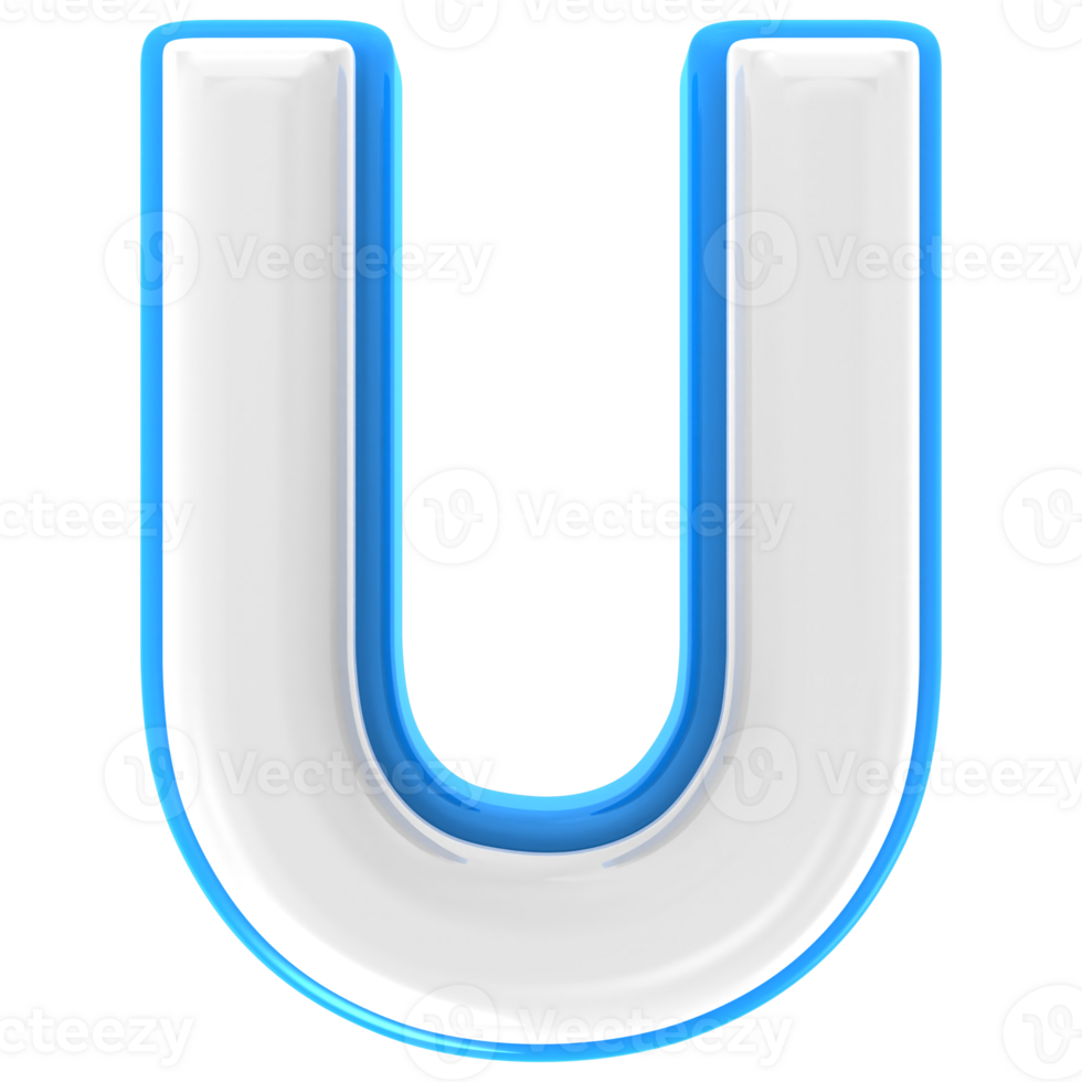 U 3d Text Render png