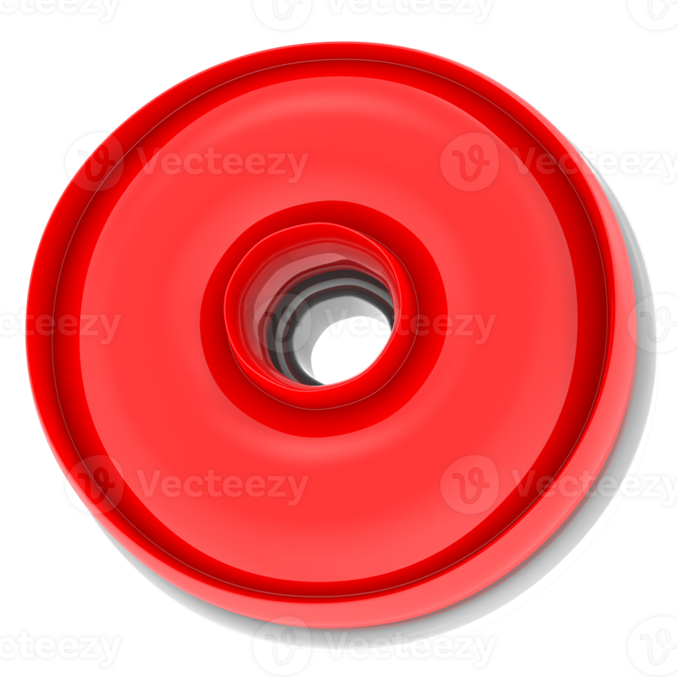 Red O 3d Text Render png