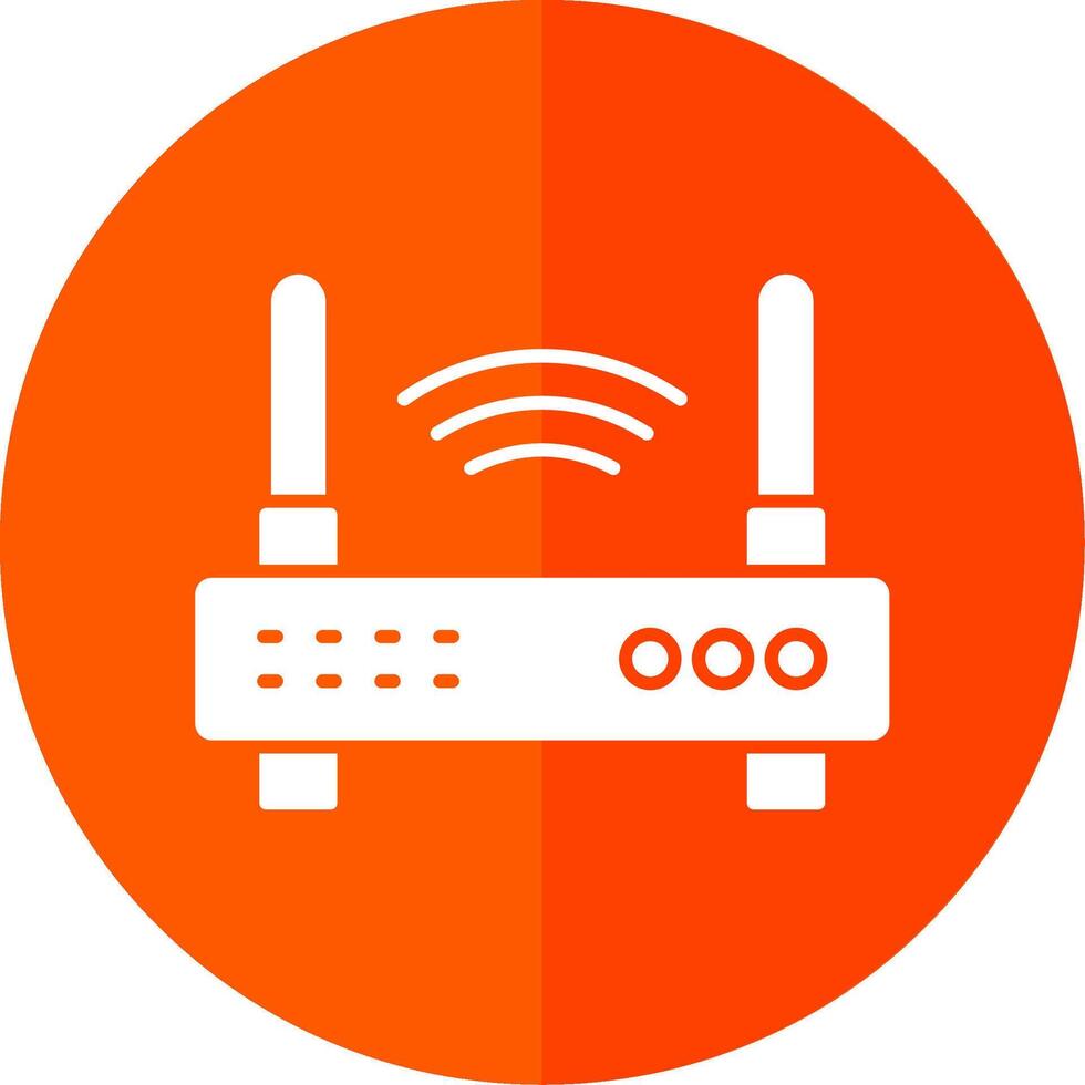 Wifi Router Glyph Red Circle Icon vector