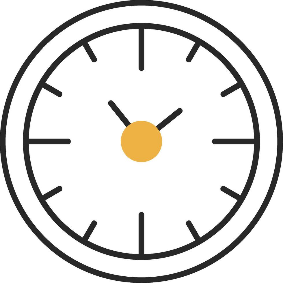 Clock Time Skined Filled Icon vector