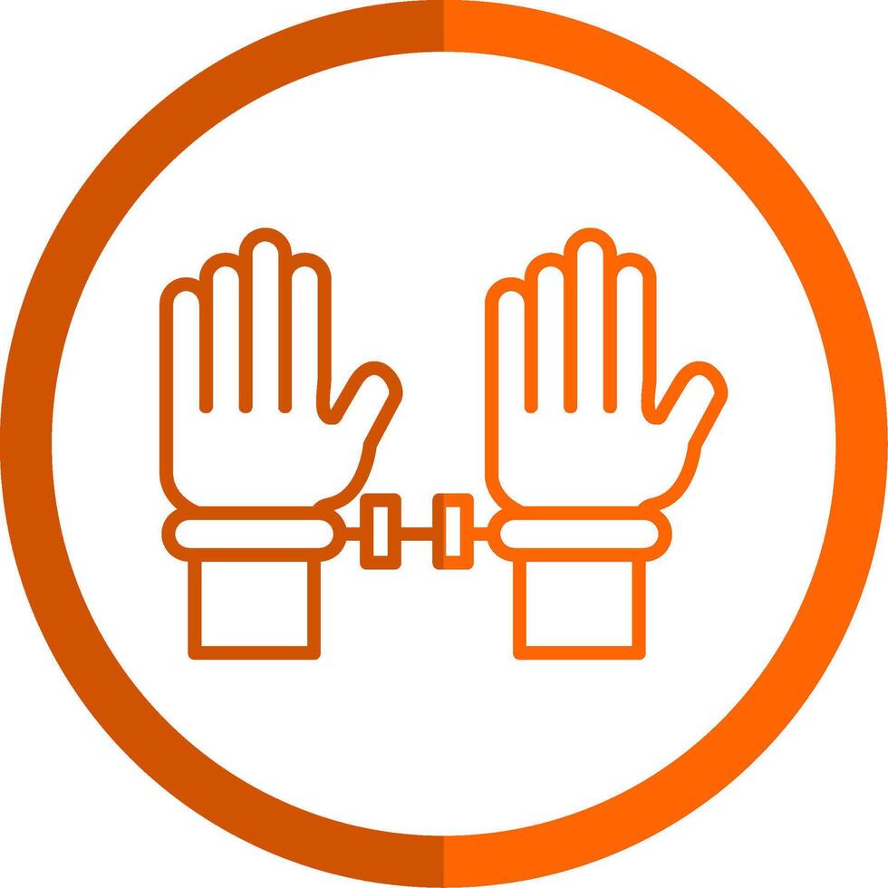 Arrest Line Orange Circle Icon vector