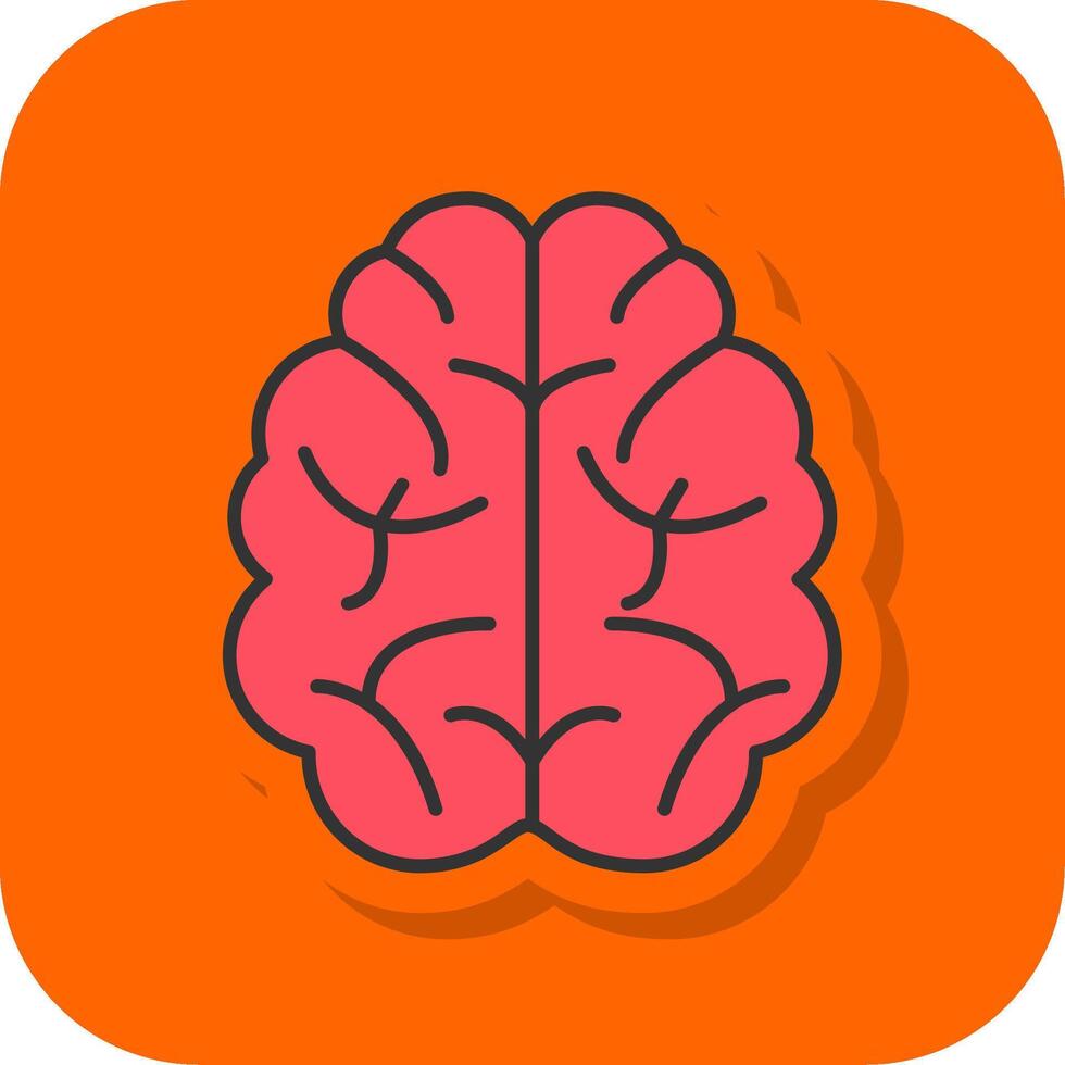 cerebro lleno naranja antecedentes icono vector