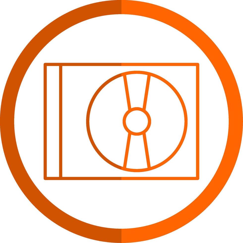 discos compactos jugador línea naranja circulo icono vector