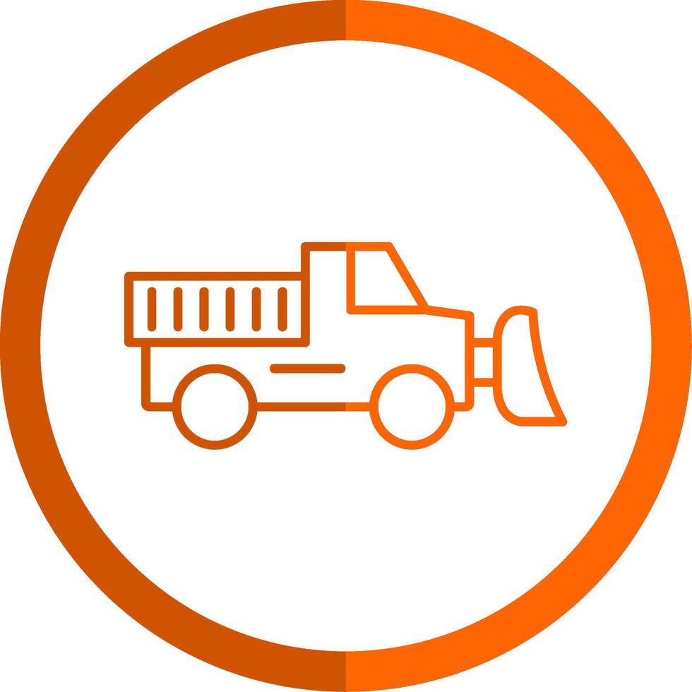 Plow Line Orange Circle Icon vector