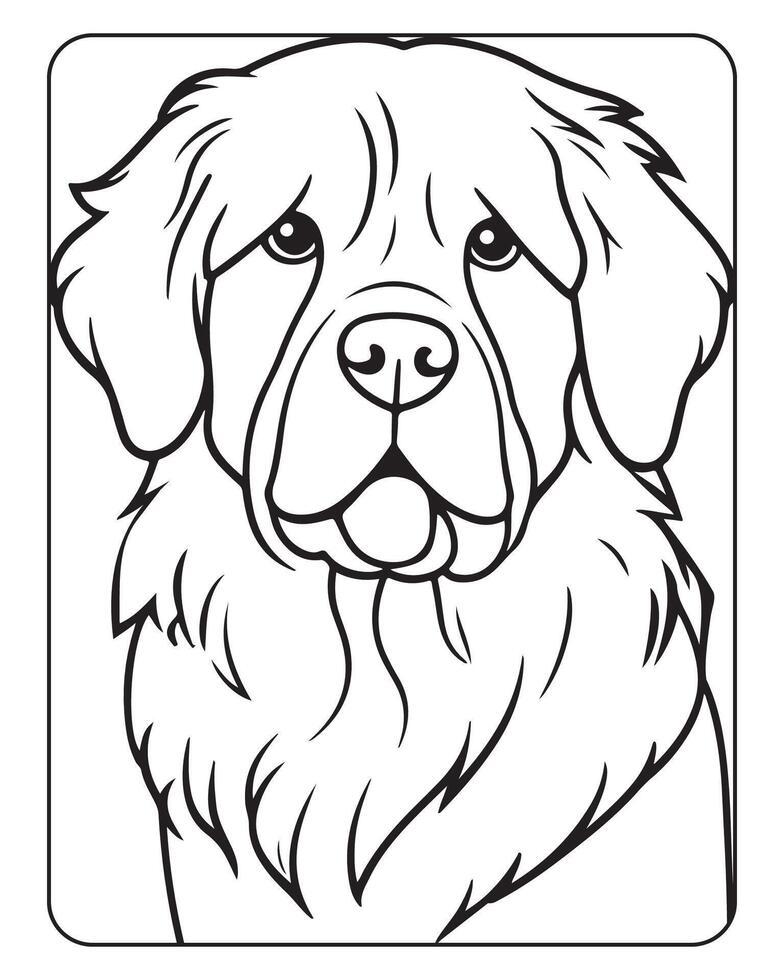 linda perro colorante paginas para niños, perro ilustración, perro negro y blanco vector