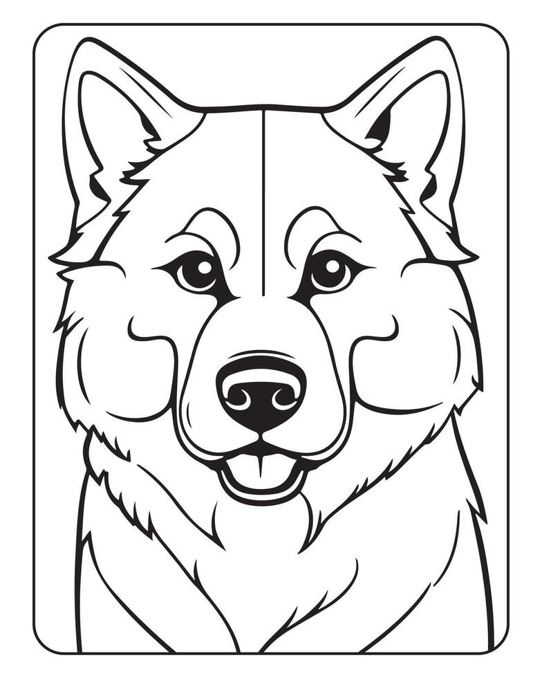 Cute Dog Coloring Pages for kids, Dog illustration, Dog black and white vector