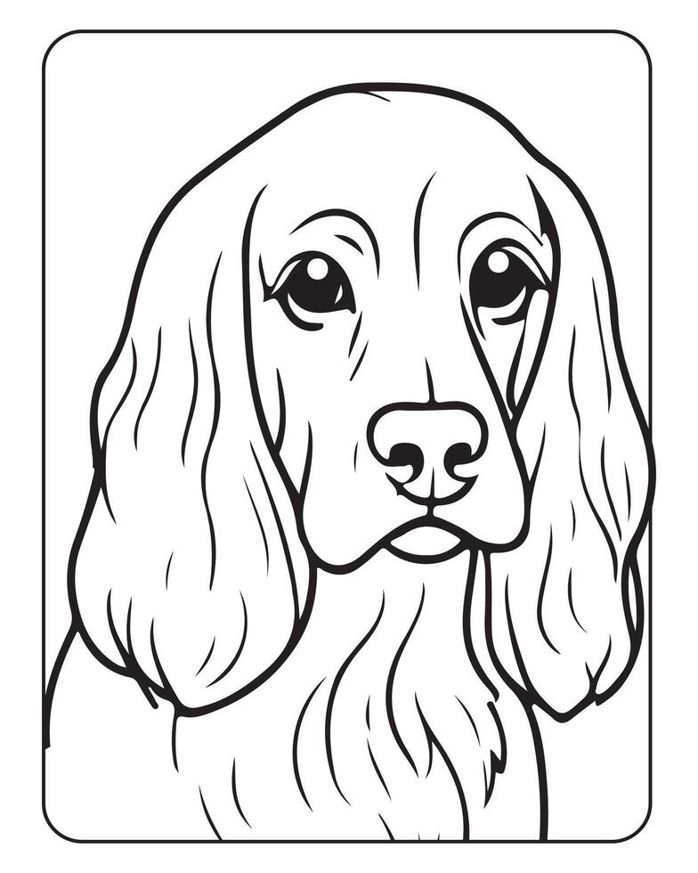 linda perro colorante paginas para niños, perro ilustración, perro negro y blanco vector