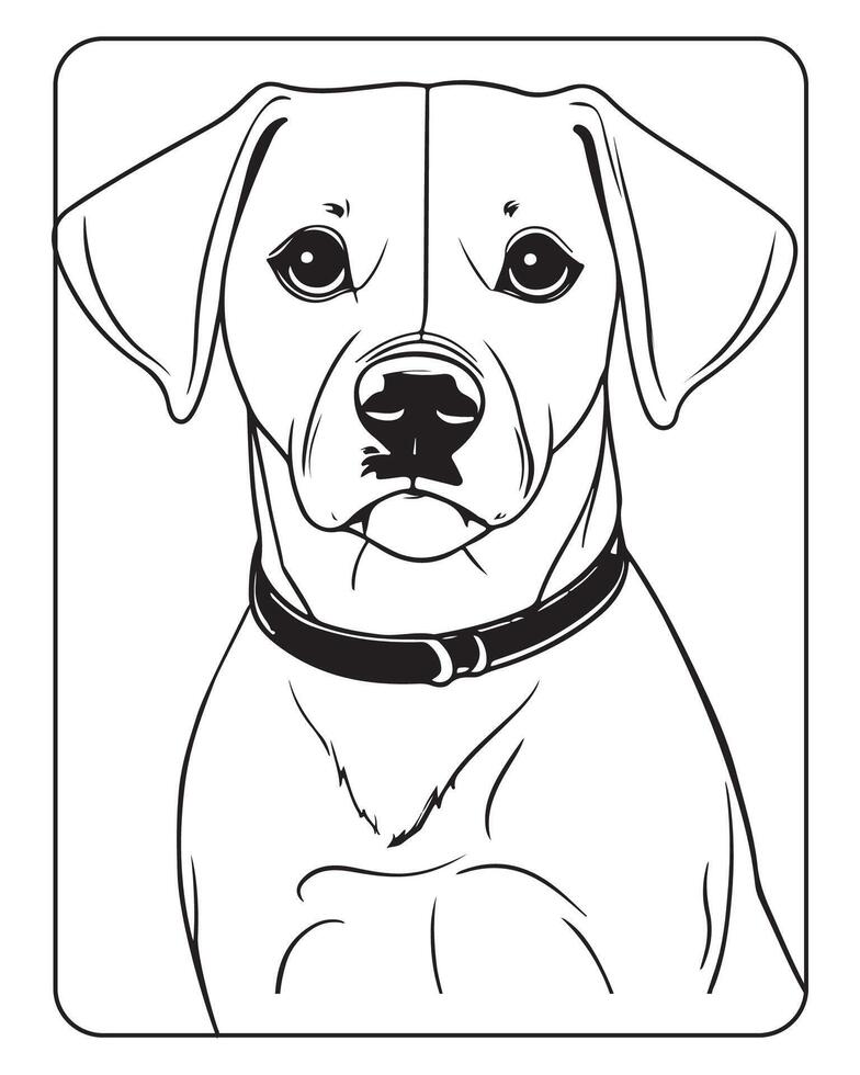 Cute Dog Coloring Pages for kids, Dog illustration, Dog black and white vector