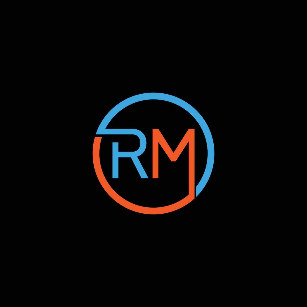 rm letra inicial logo diseño vector