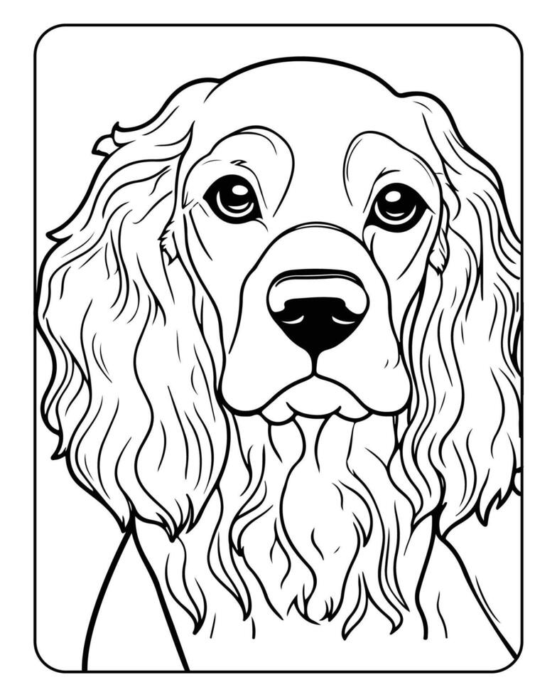 Cute Dog Coloring Pages for kids, Dog illustration, Dog black and white vector