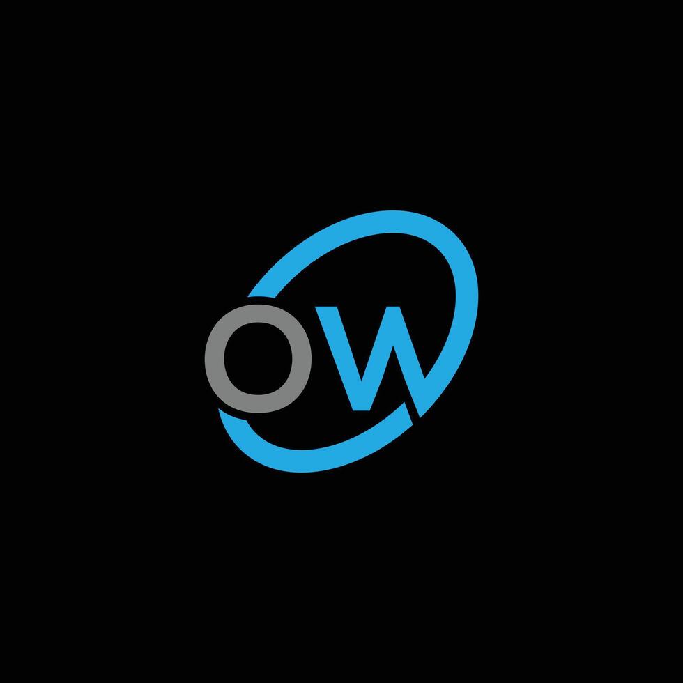 OW Letter Logo Design vector