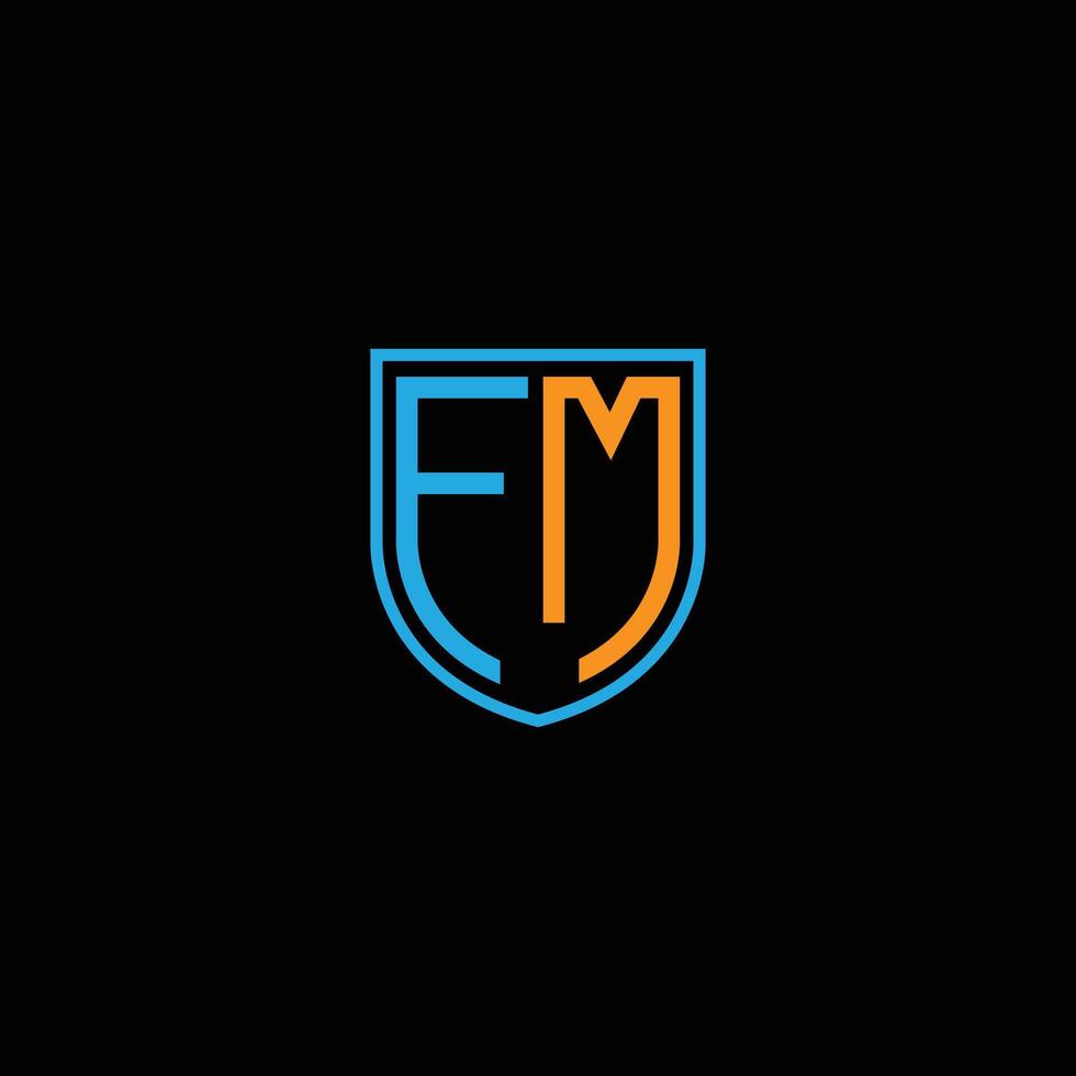 FM, mf letra logo diseño vector