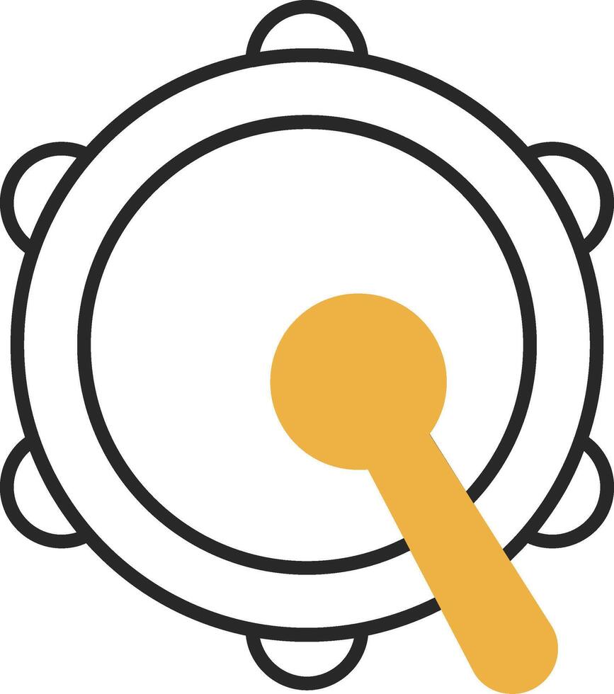 Tambourine Skined Filled Icon vector