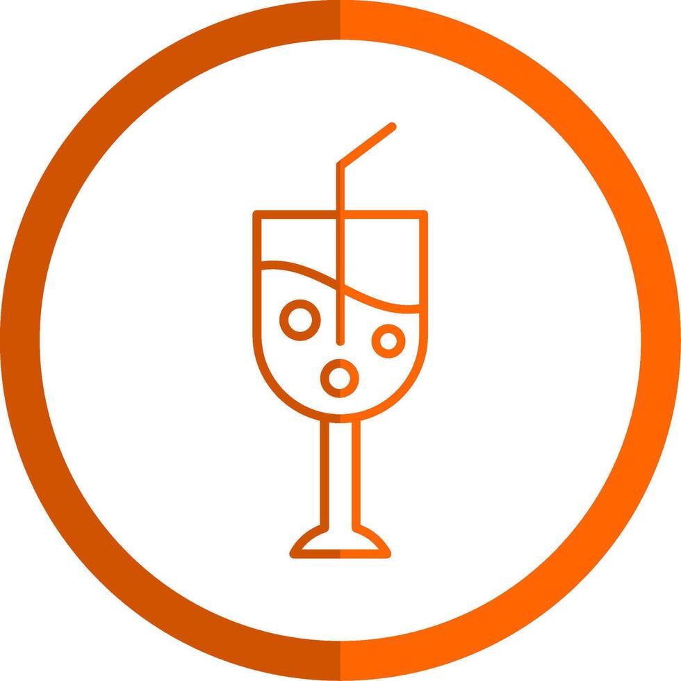 Goblet Line Orange Circle Icon vector