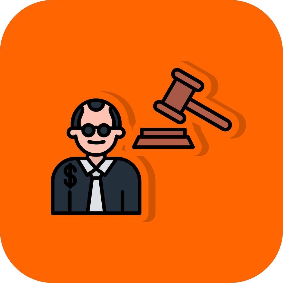 Judge Giving Order Filled Orange background Icon vector