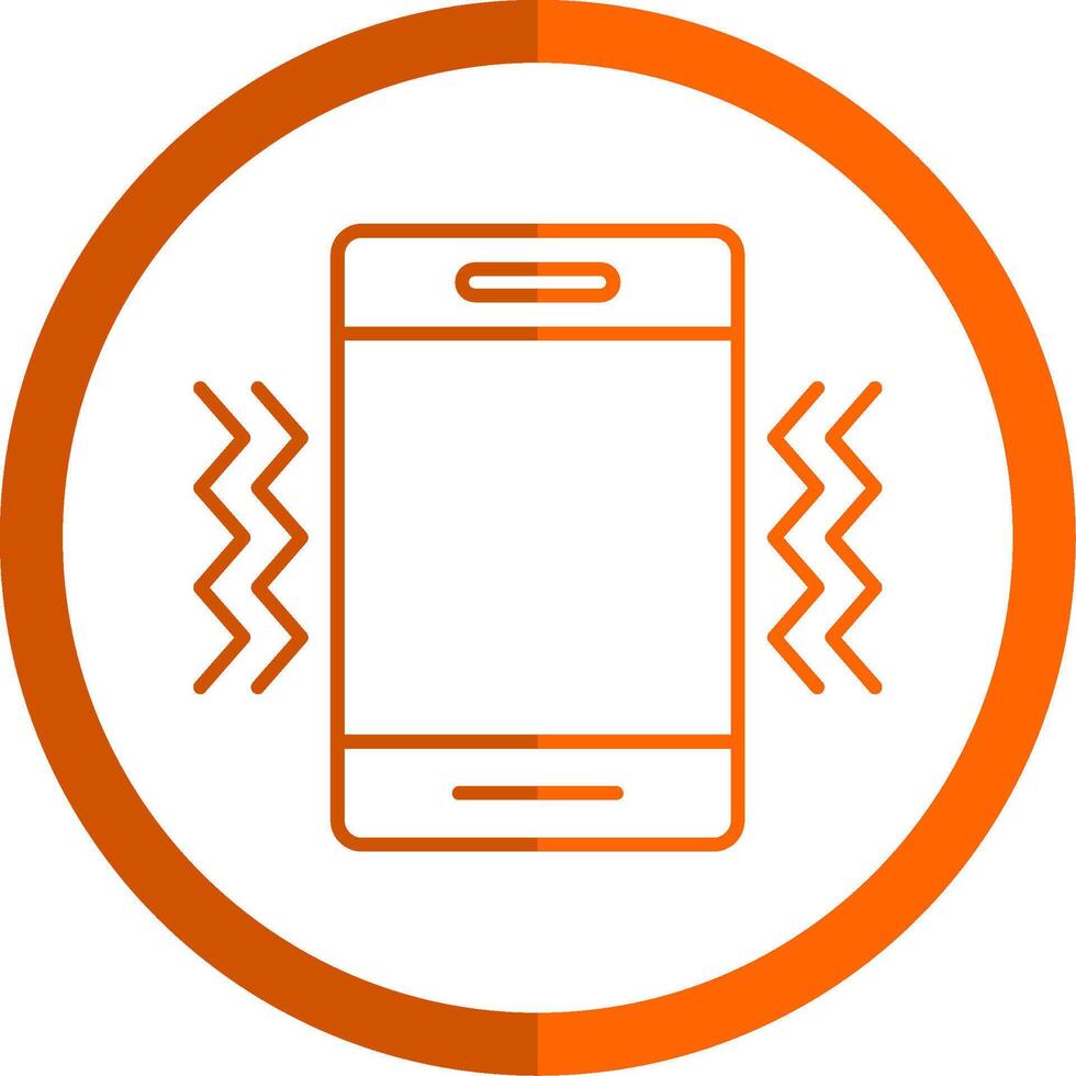 Vibration Line Orange Circle Icon vector