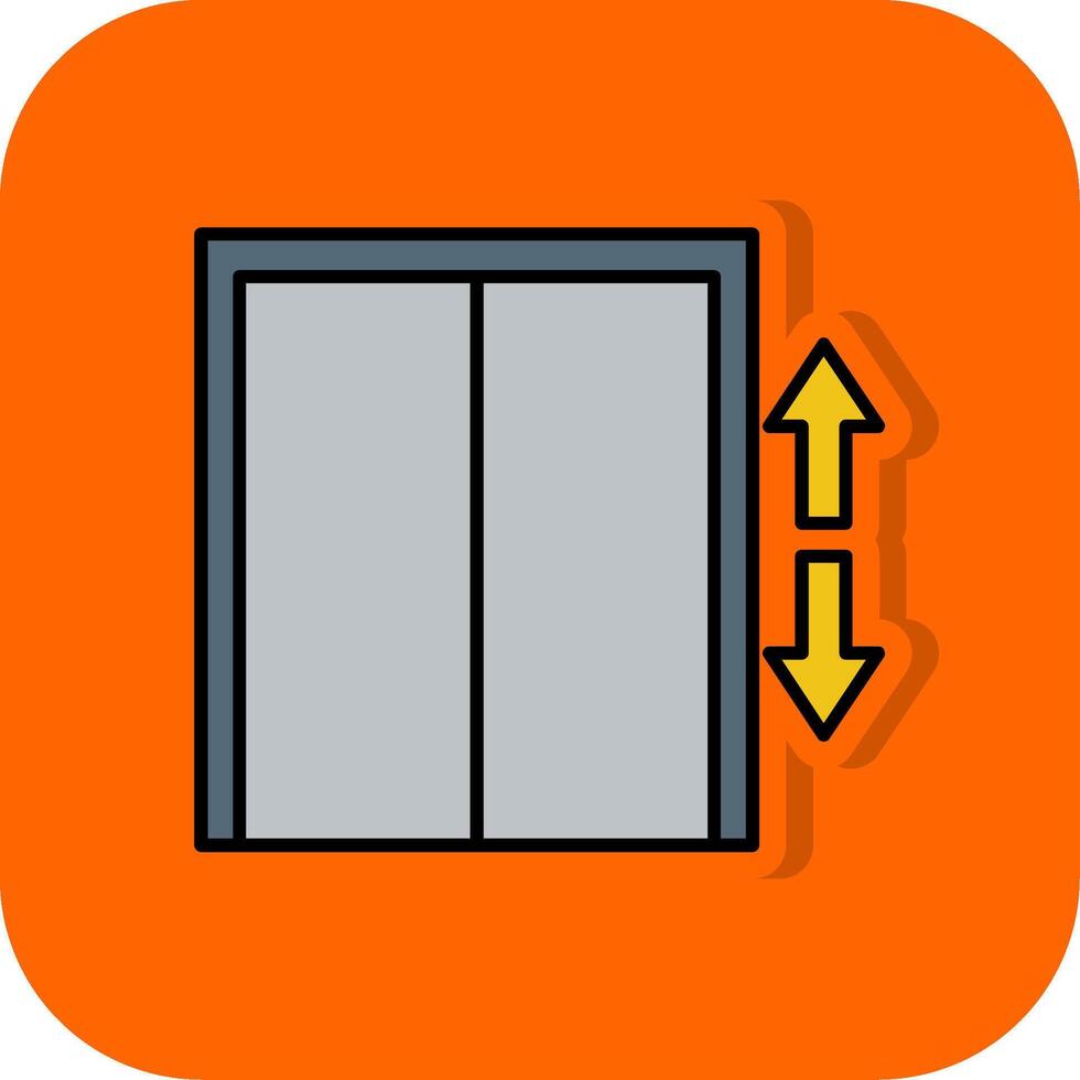 Lift Filled Orange background Icon vector