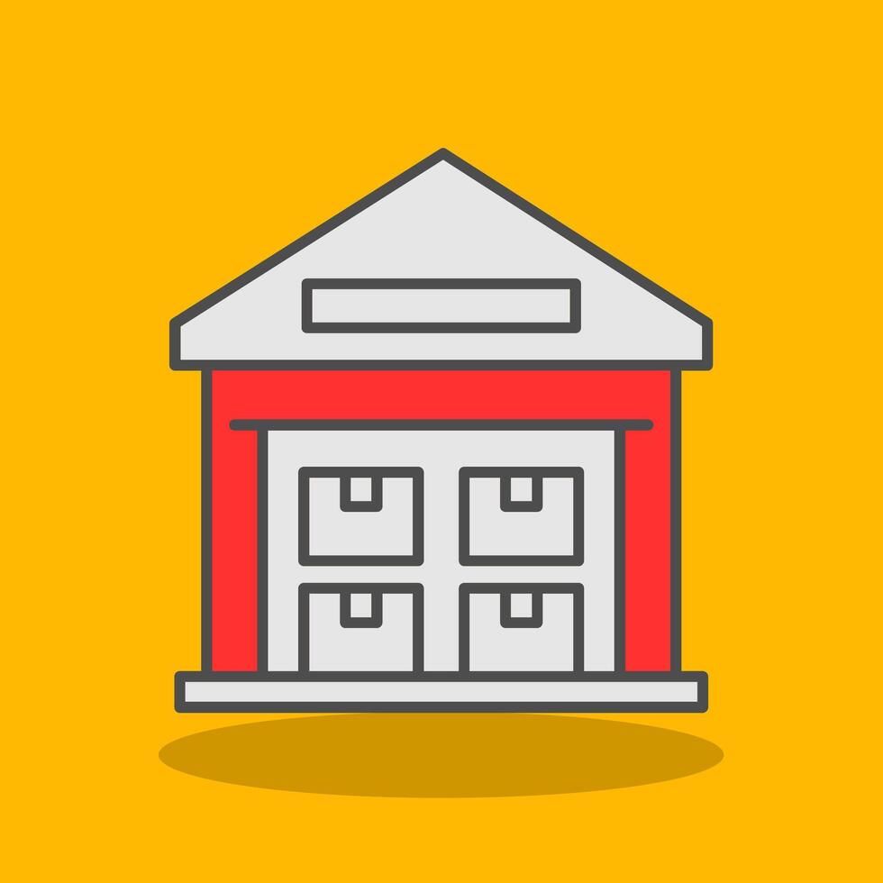 Warehouse Filled Shadow Icon vector