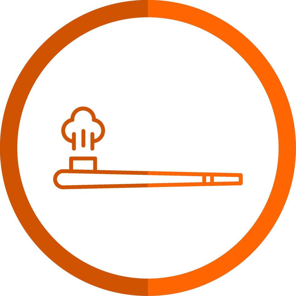 Smoking Pipe Line Orange Circle Icon vector