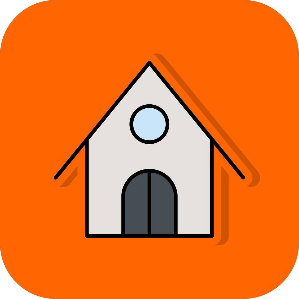 Lodge Filled Orange background Icon vector