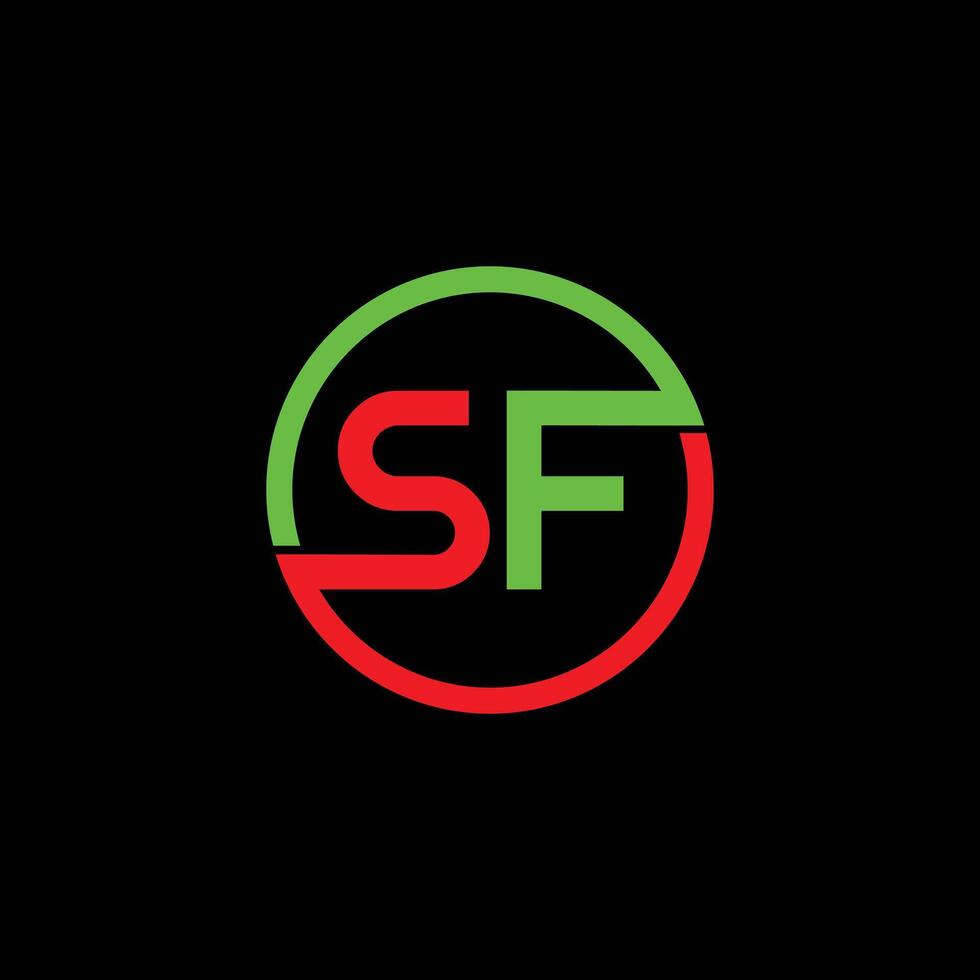 sf letra inicial logo diseño vector