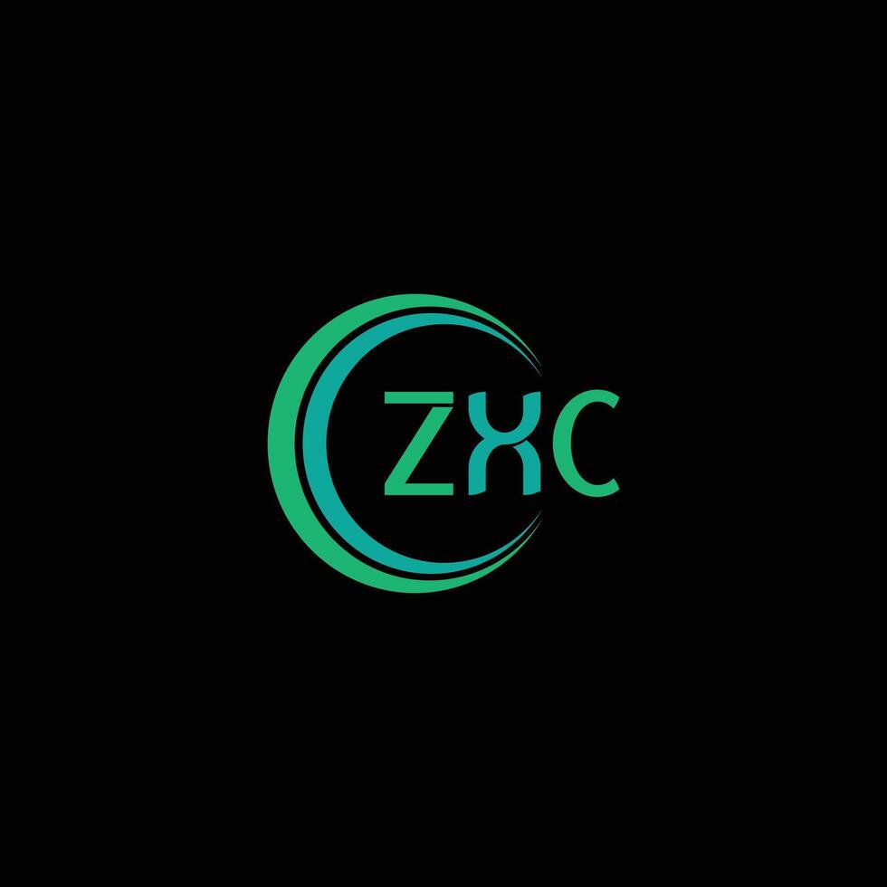 zxc letra logo creativo diseño vector