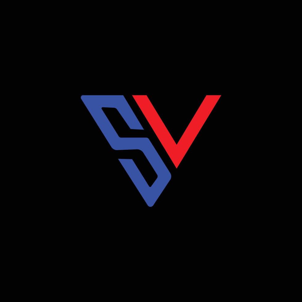 SV Letter Initial Logo Design vector