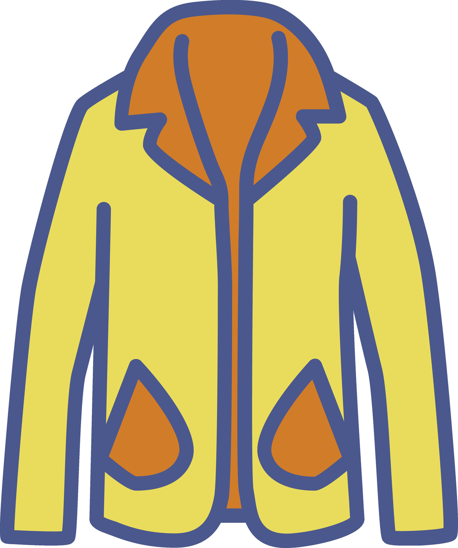 a yellow jacket with orange trim 43013954 Vector Art at Vecteezy