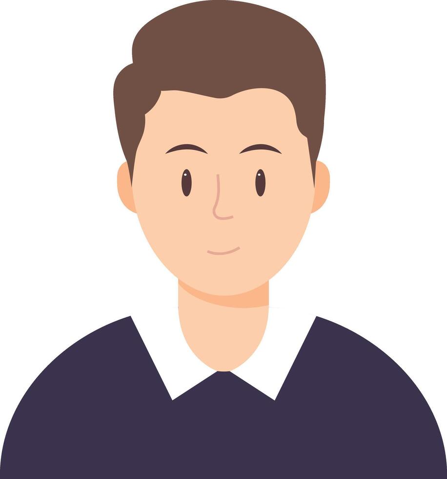 a man in a black shirt and white collar vector