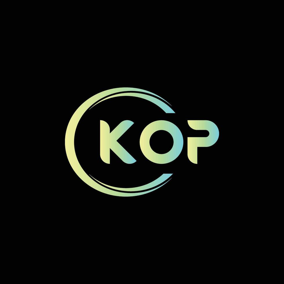 KOP Letter Initial Logo Design vector