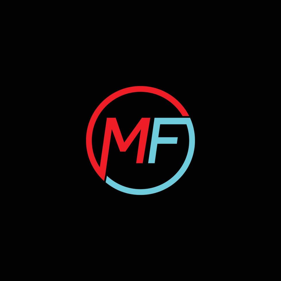 MF Letter Initial Logo Design vector