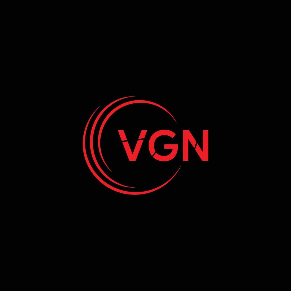 Creative initial letter VGN logo design vector