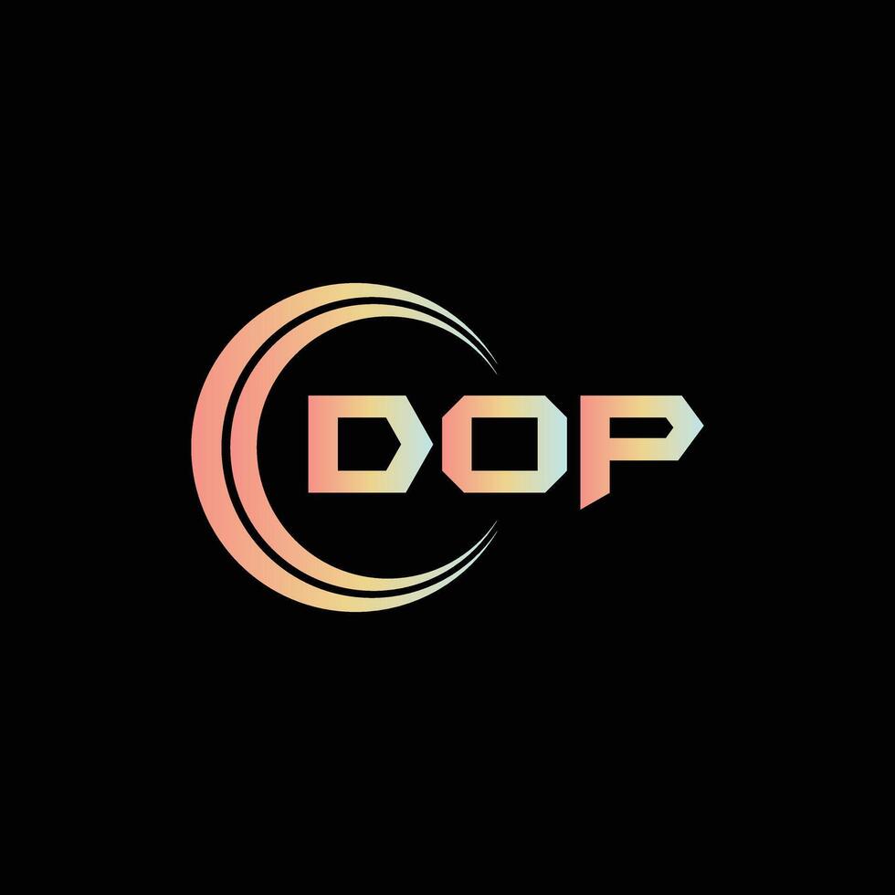 DOP letter logo design vector