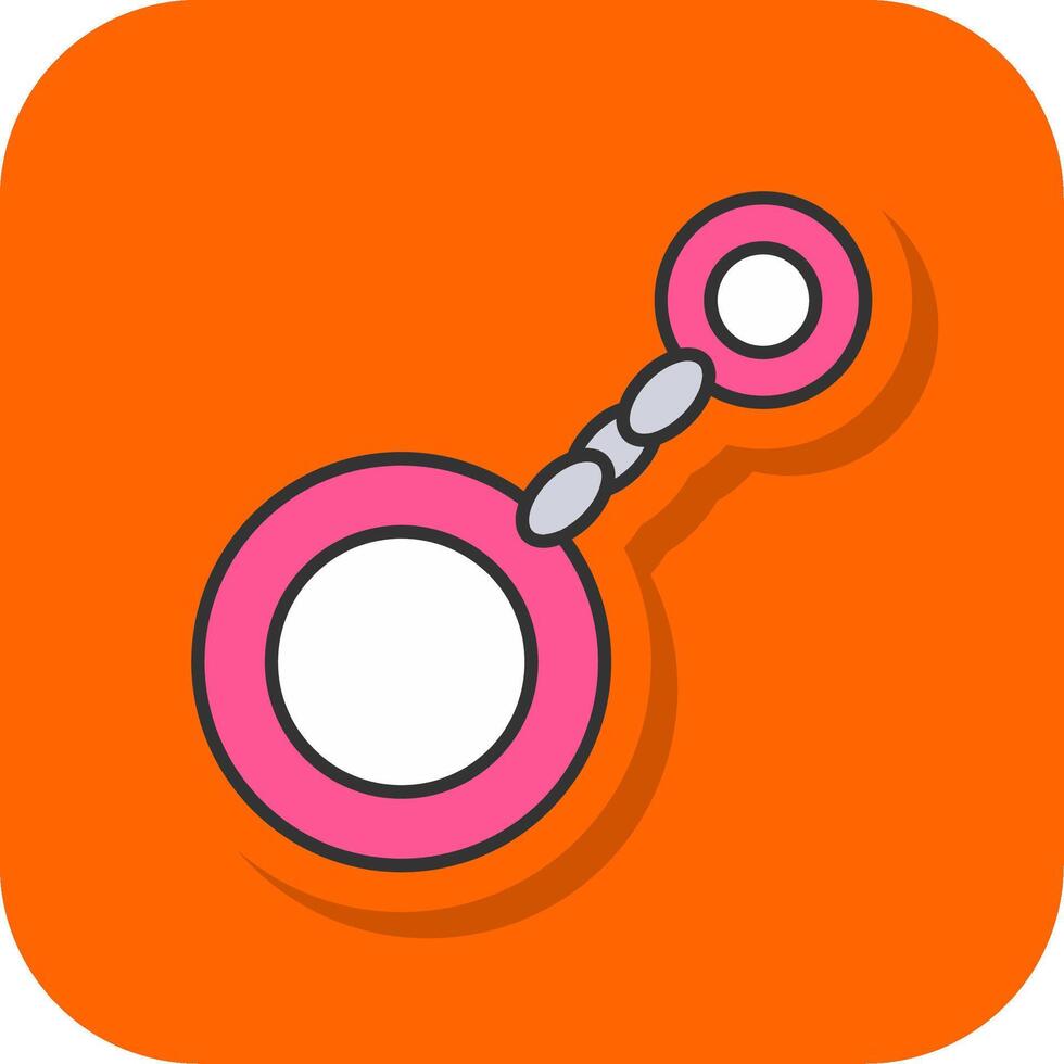 Key Chain Filled Orange background Icon vector