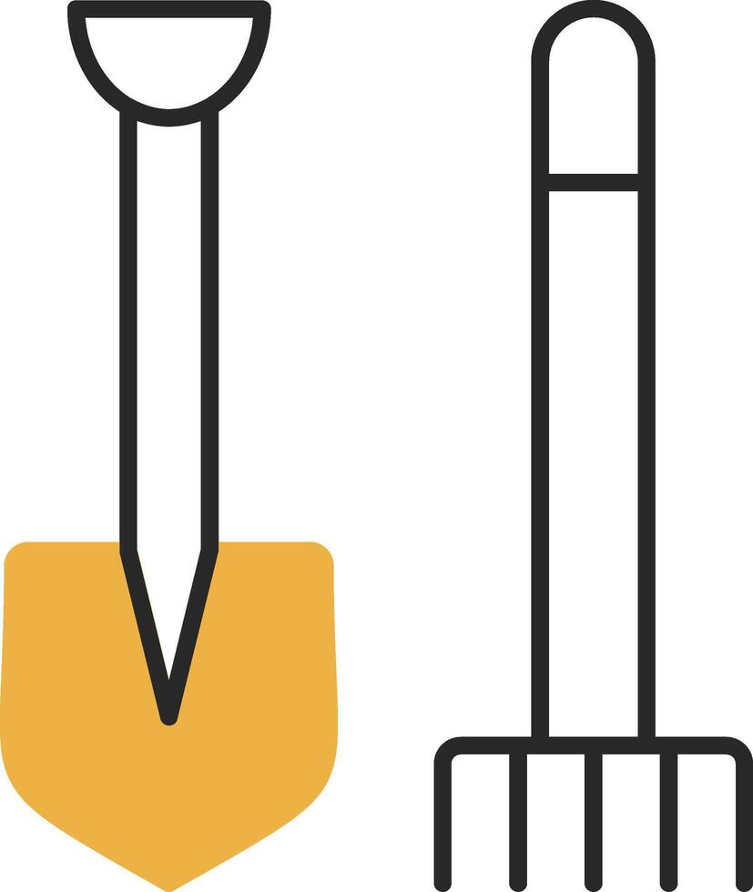 Pitchfork Skined Filled Icon vector