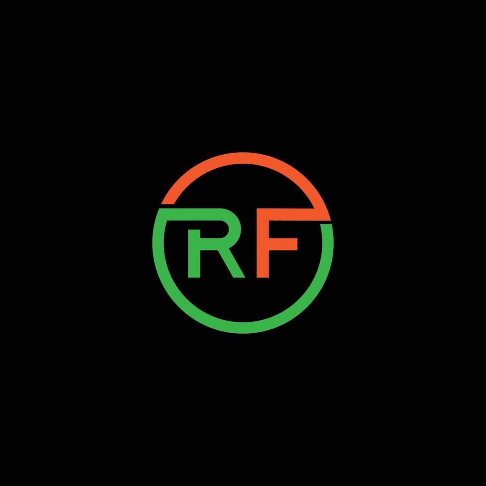 RF or FR Letter Initial Logo Design, vector