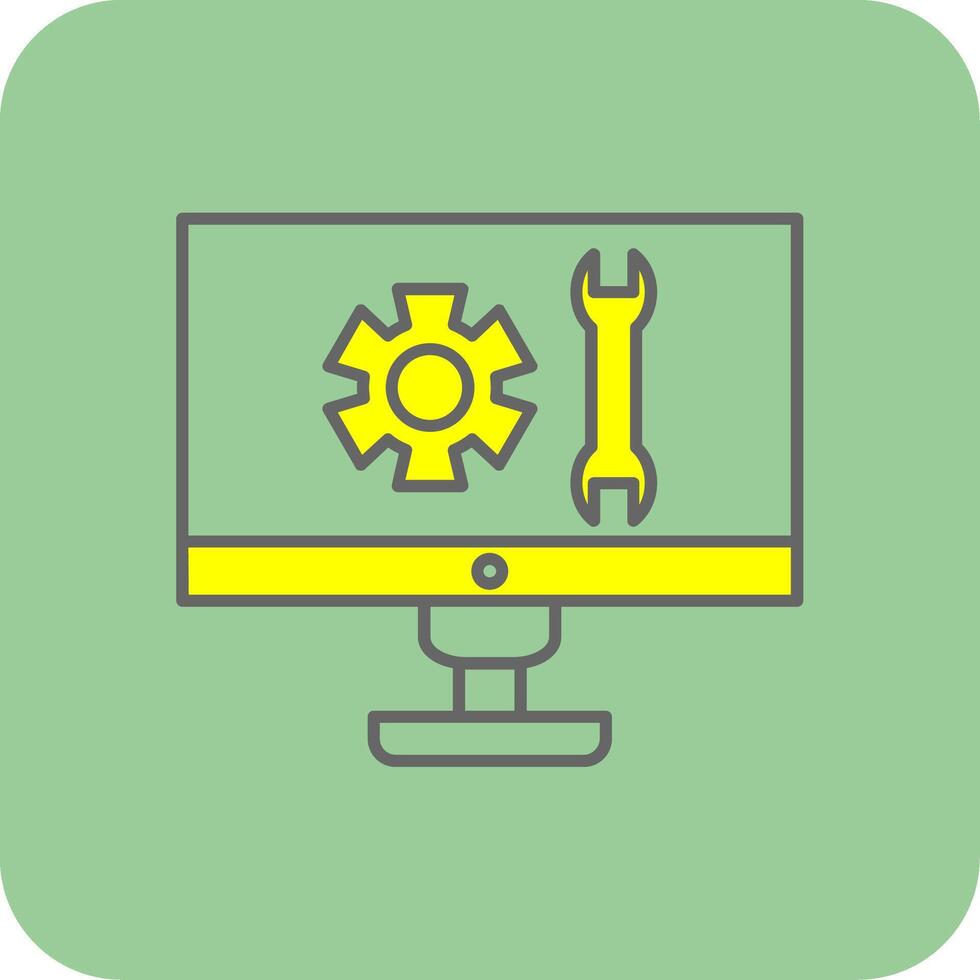 Technical Support Filled Yellow Icon vector