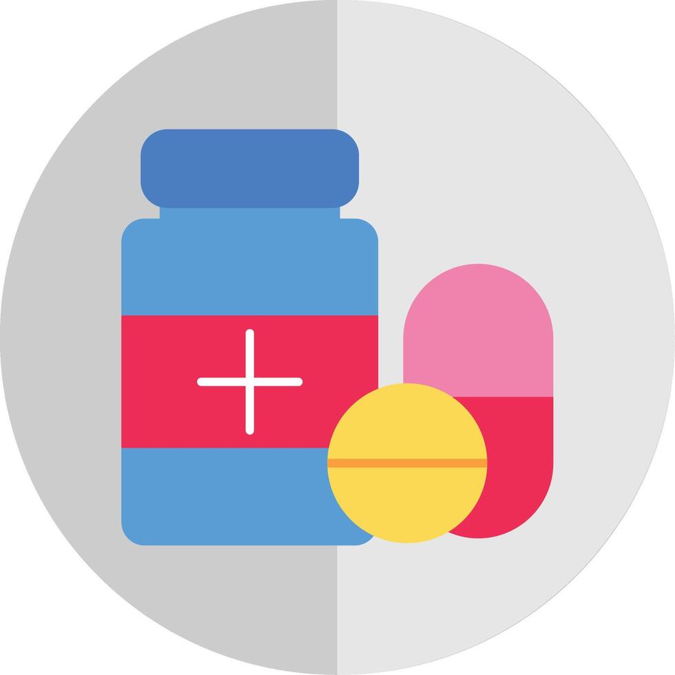 Pills Flat Scale Icon vector