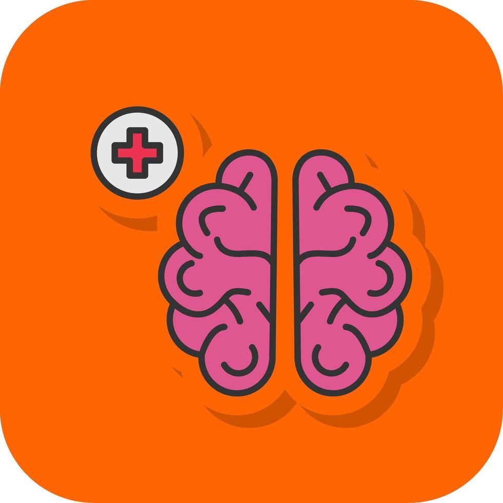 Neurology Filled Orange background Icon vector