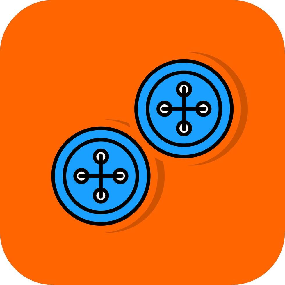 Buttons Filled Orange background Icon vector