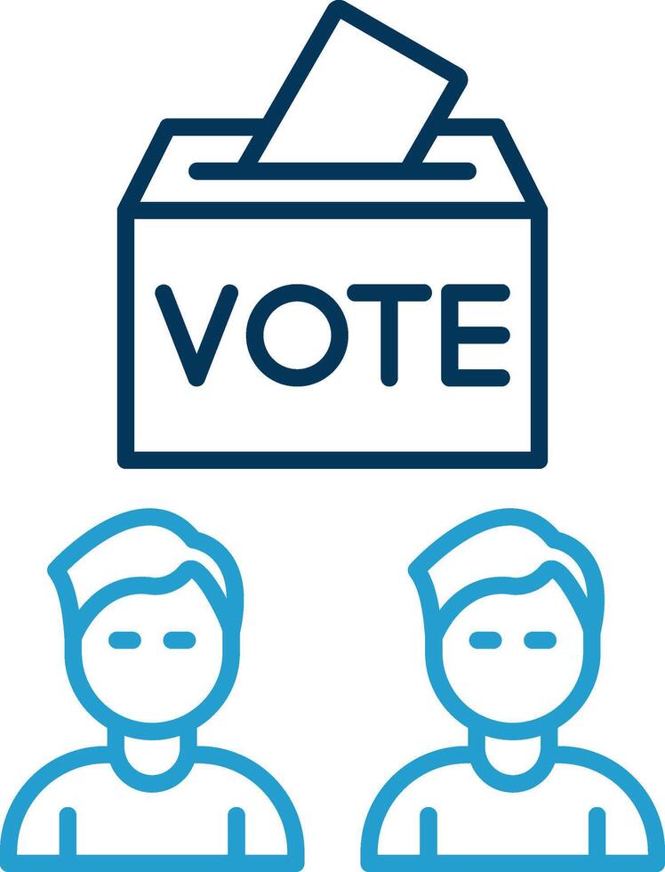 Voters Line Blue Two Color Icon vector