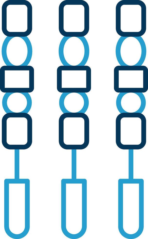 BBQ Stick Line Blue Two Color Icon vector
