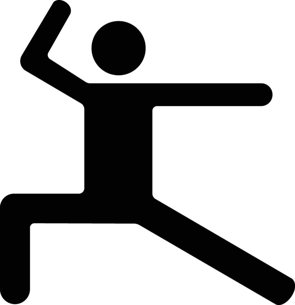 a black silhouette of a man doing a yoga pose vector