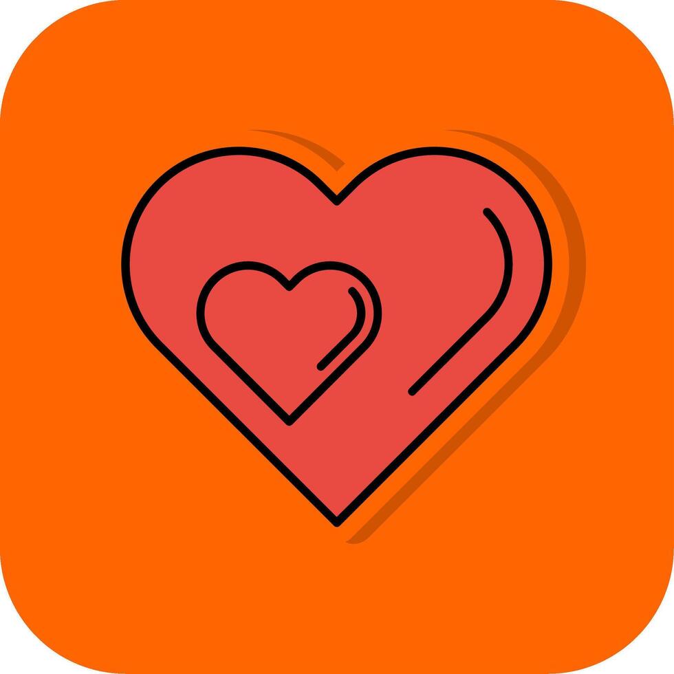 amor lleno naranja antecedentes icono vector