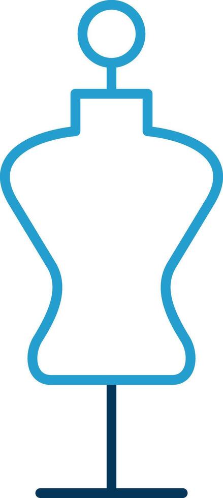 Mannequin Line Blue Two Color Icon vector
